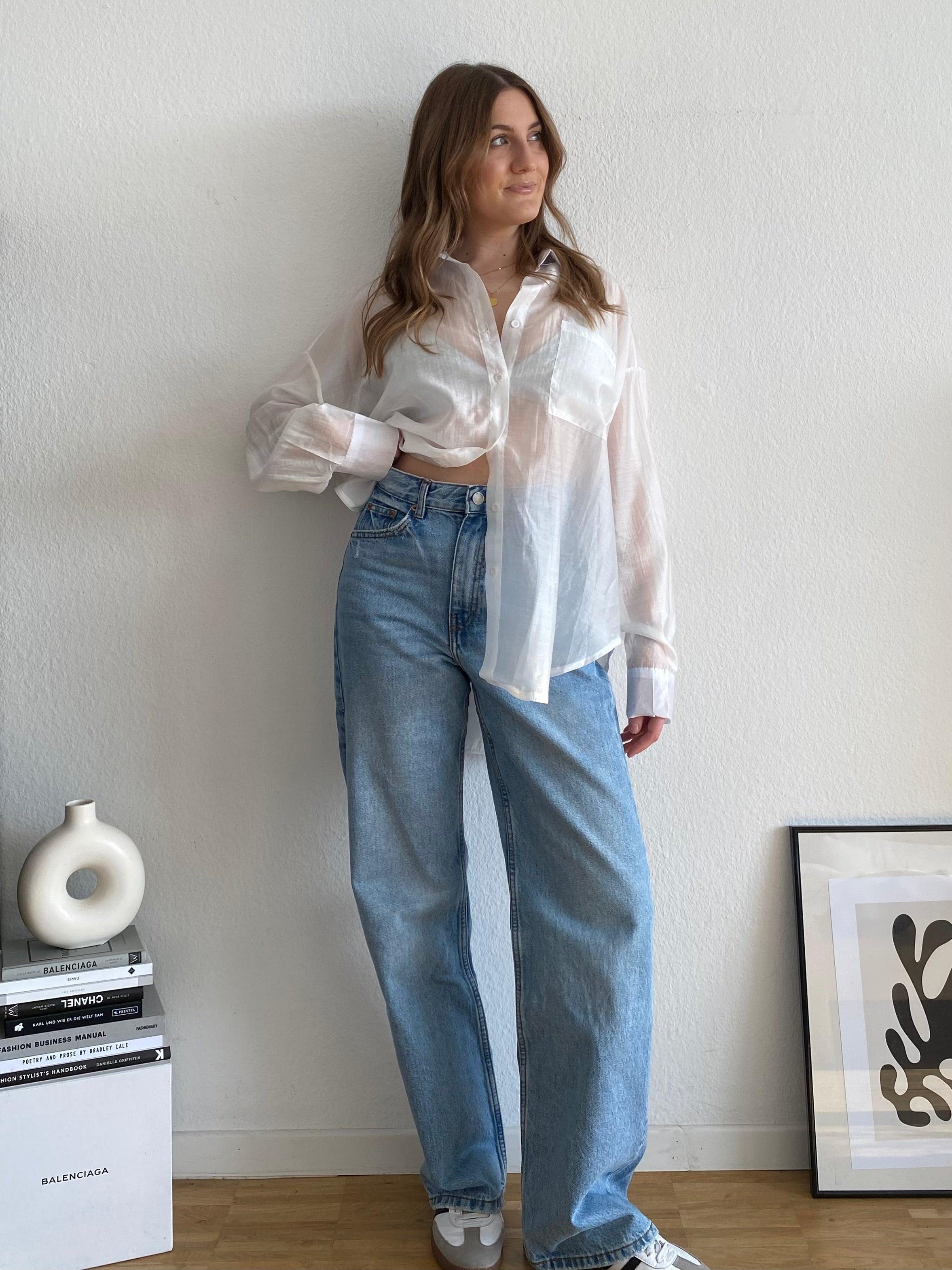 Transparente Oversize Bluse - White