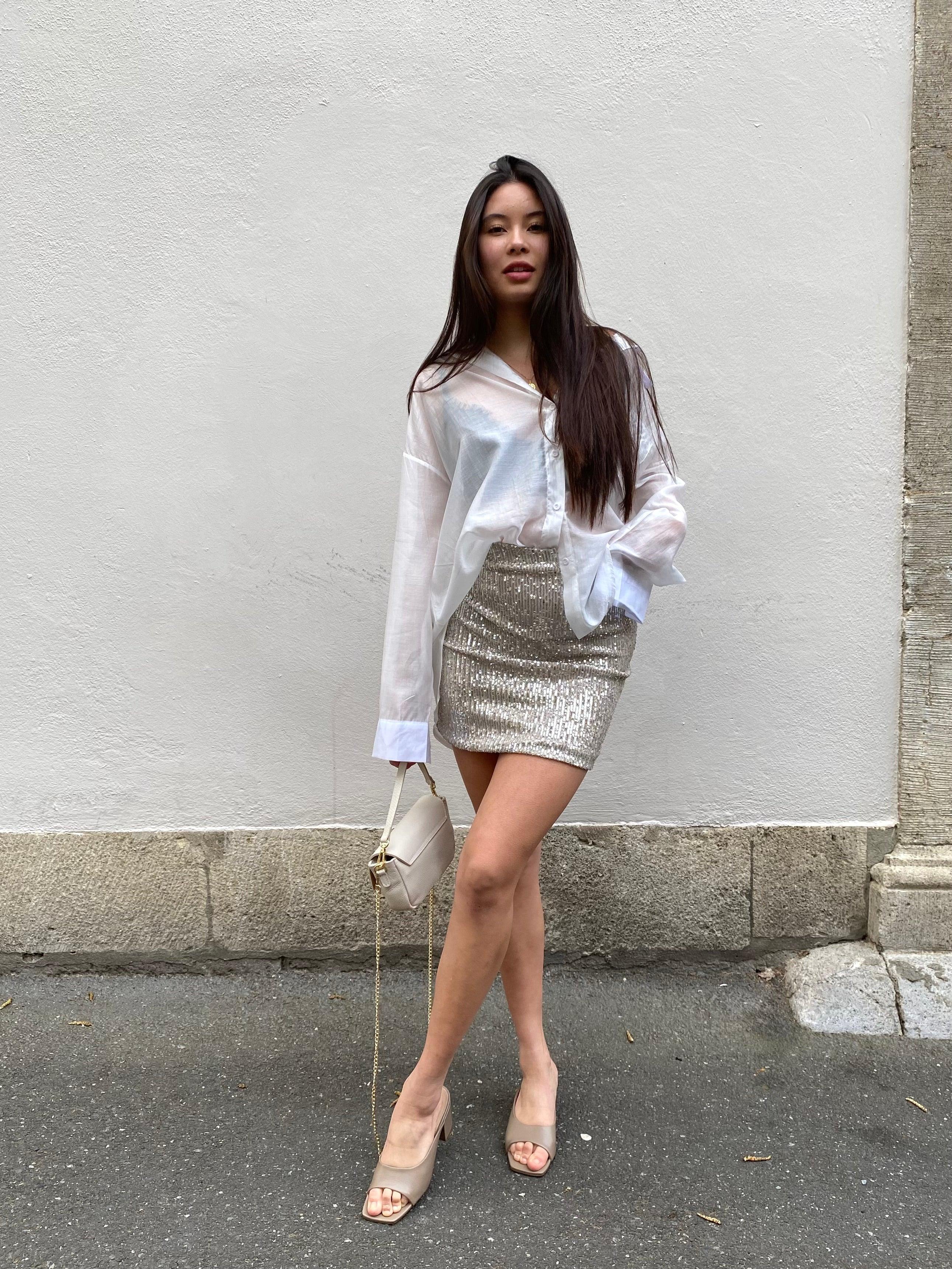 Transparente Oversize Bluse - White