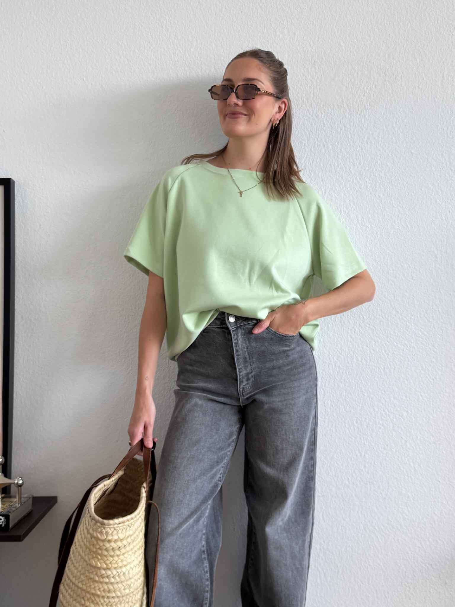 Viskose T-Shirt für Damen in Mint Green von Maingold Basics