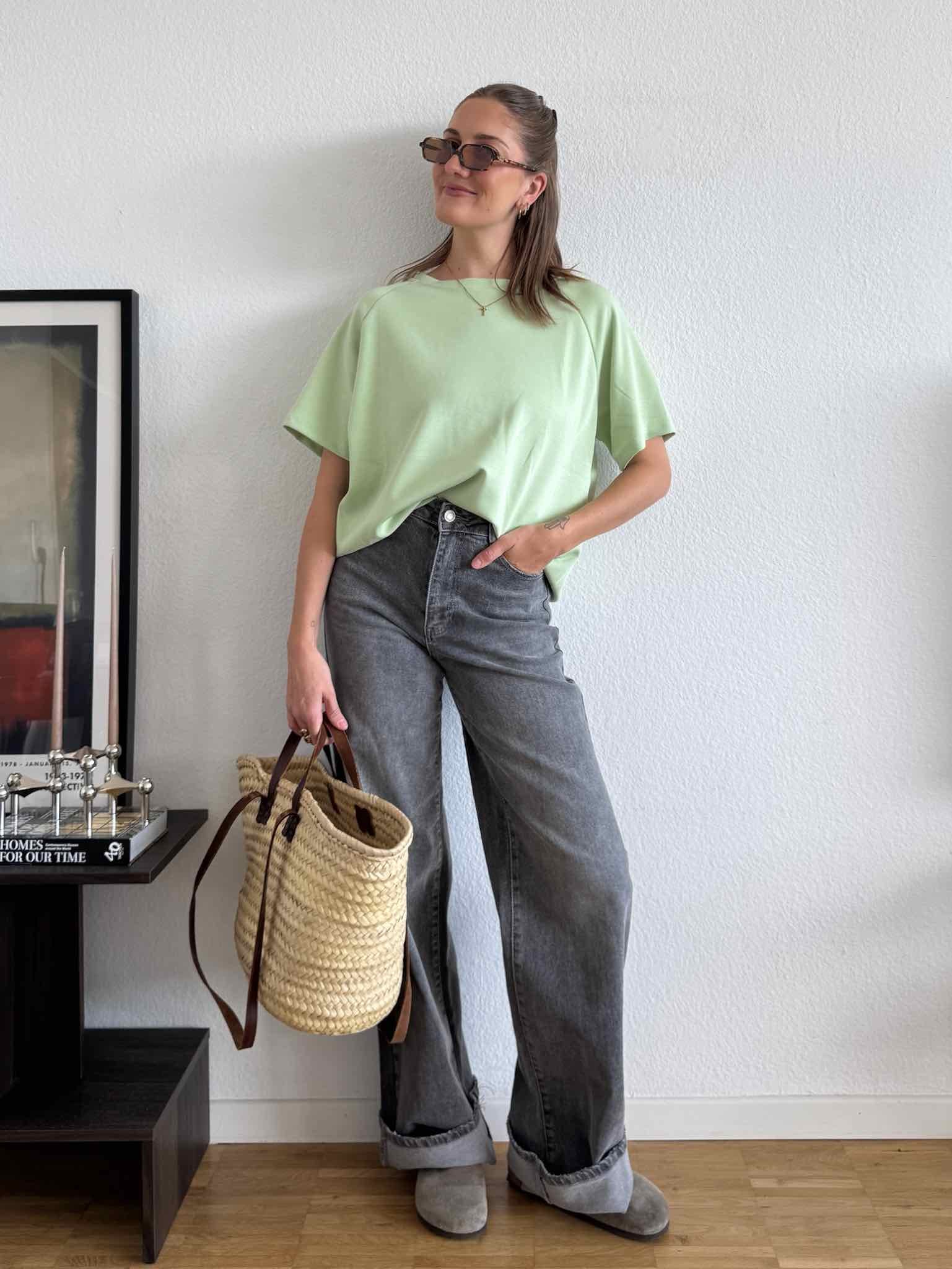 Viskose T-Shirt für Damen in Mint Green von Maingold Basics