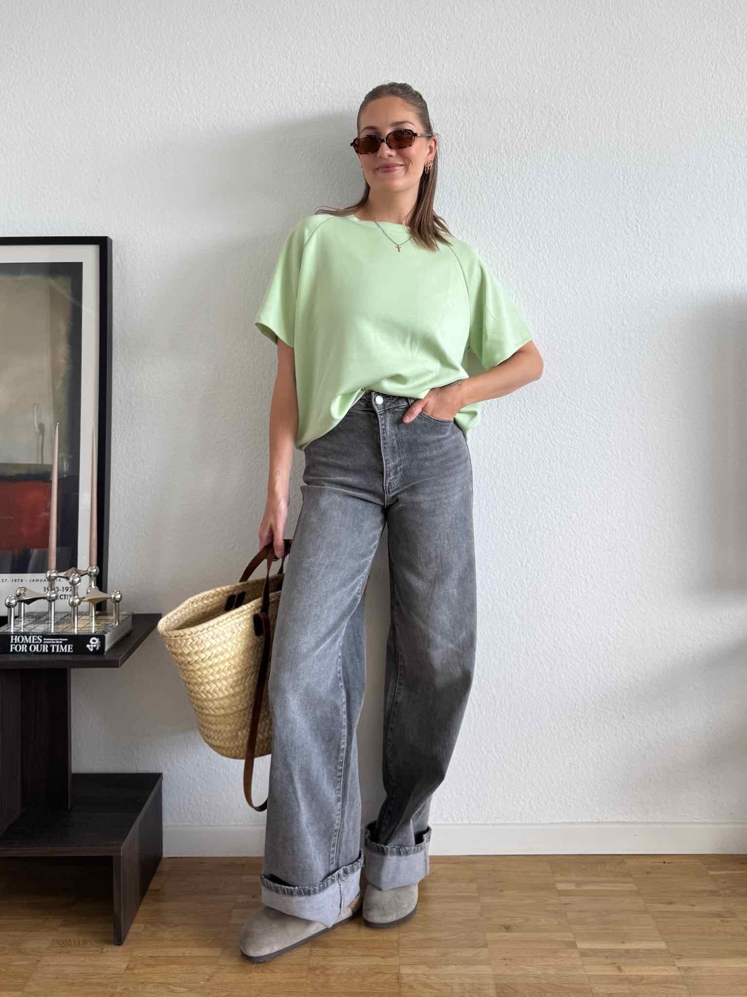 Viskose T-Shirt für Damen in Mint Green von Maingold Basics