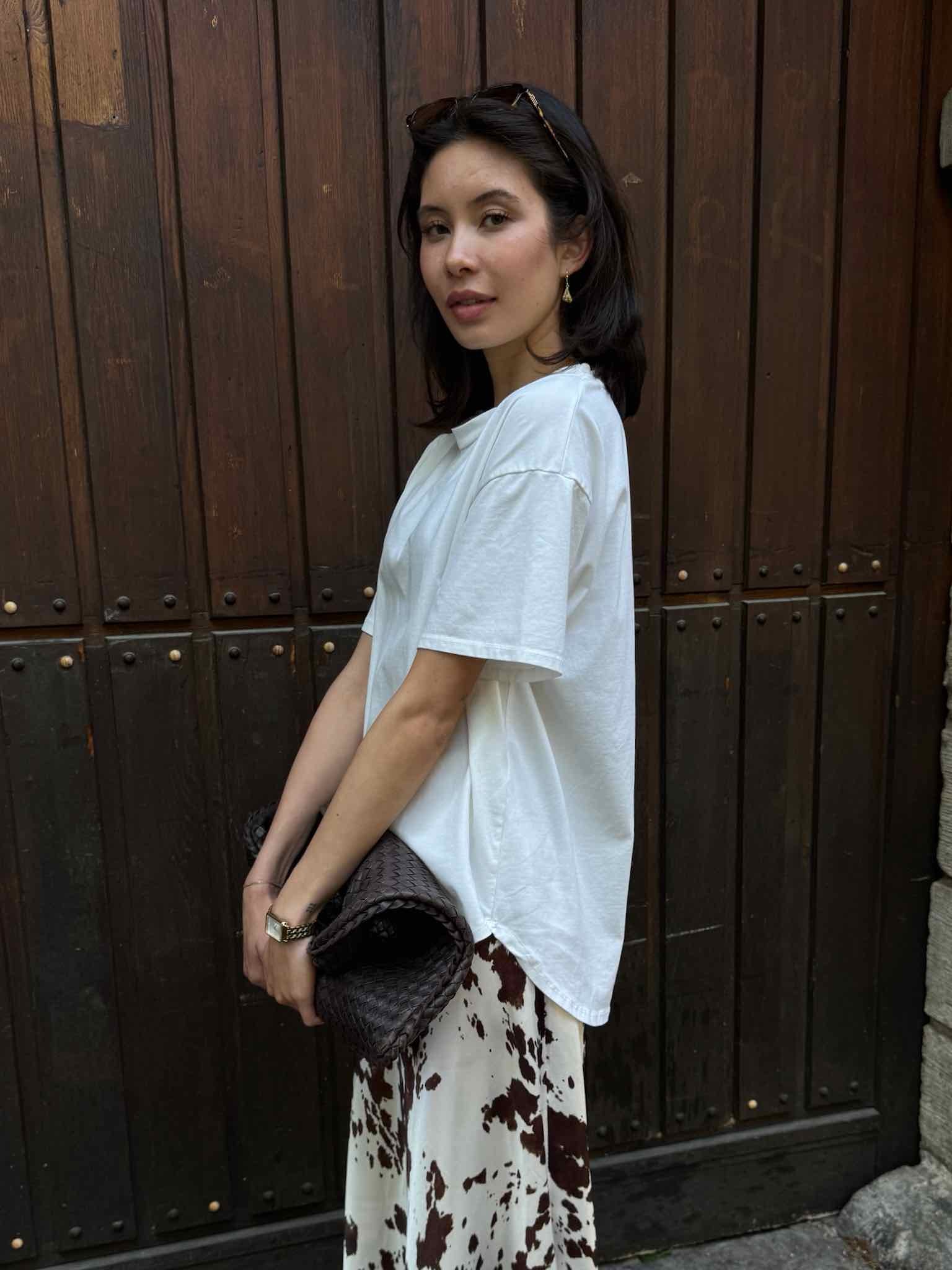 Basic Oversize T-Shirt für Damen in White von Maingold Basics 