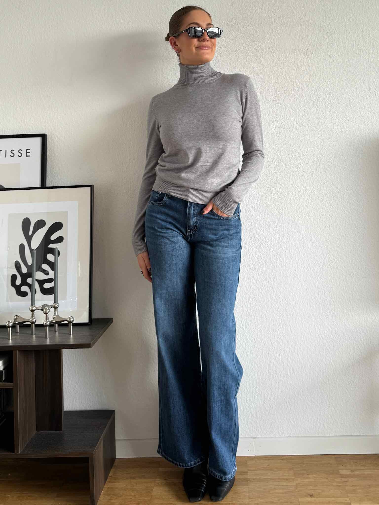 Basic Rollkragen Pulli für Damen in Grey von Maingold Basics