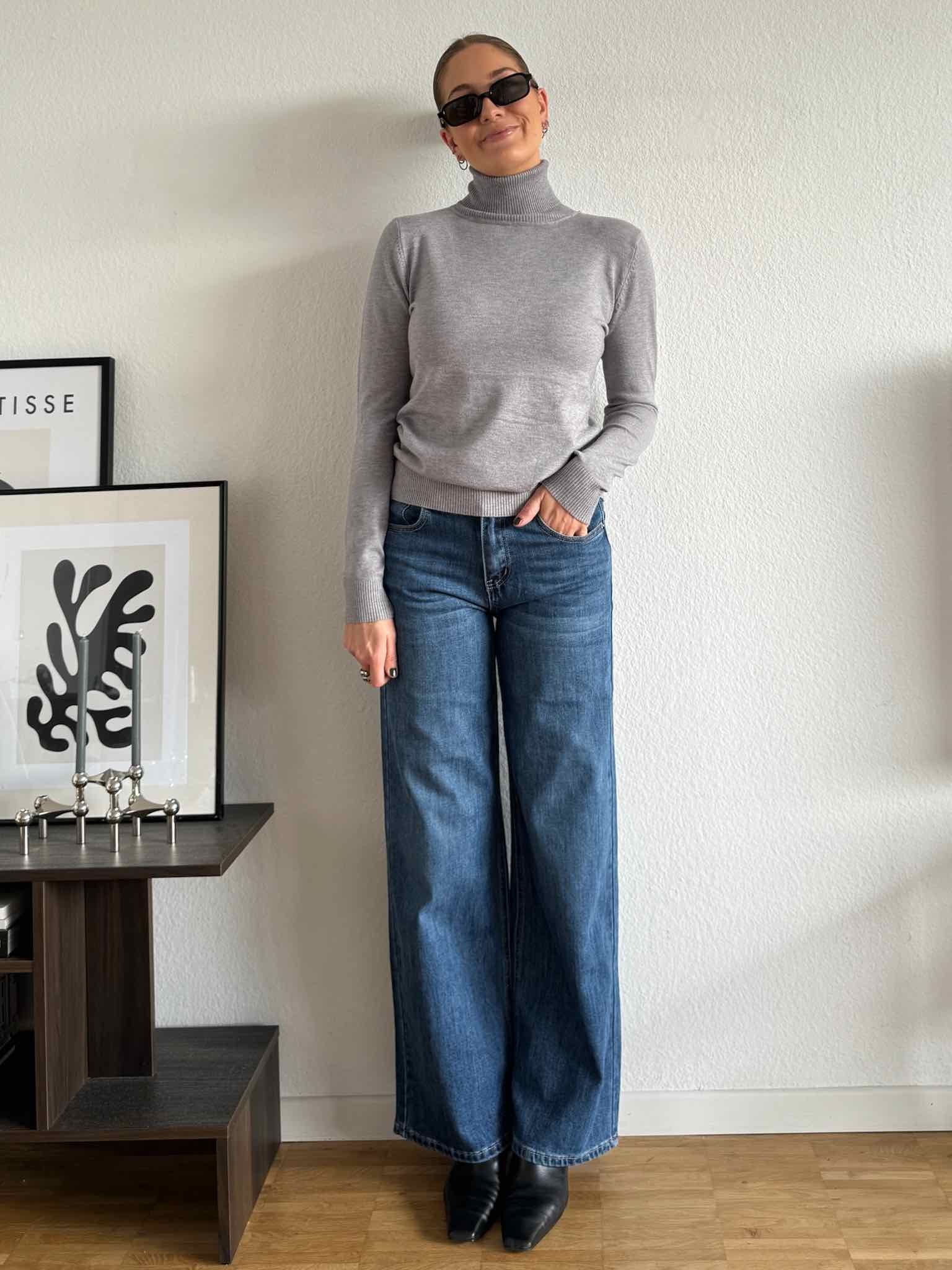 Basic Rollkragen Pulli für Damen in Grey von Maingold Basics