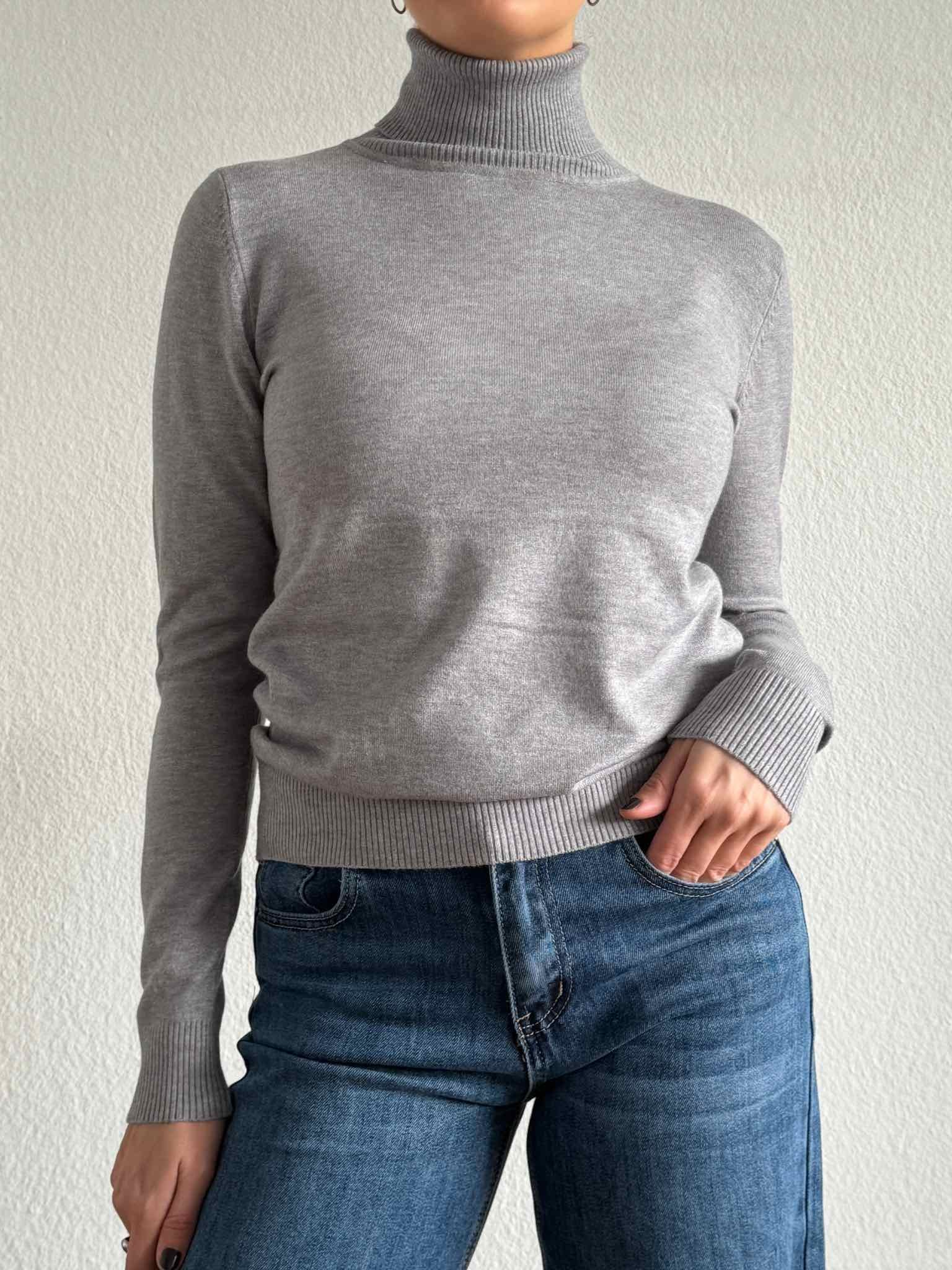 Basic Rollkragen Pulli für Damen in Grey von Maingold Basics