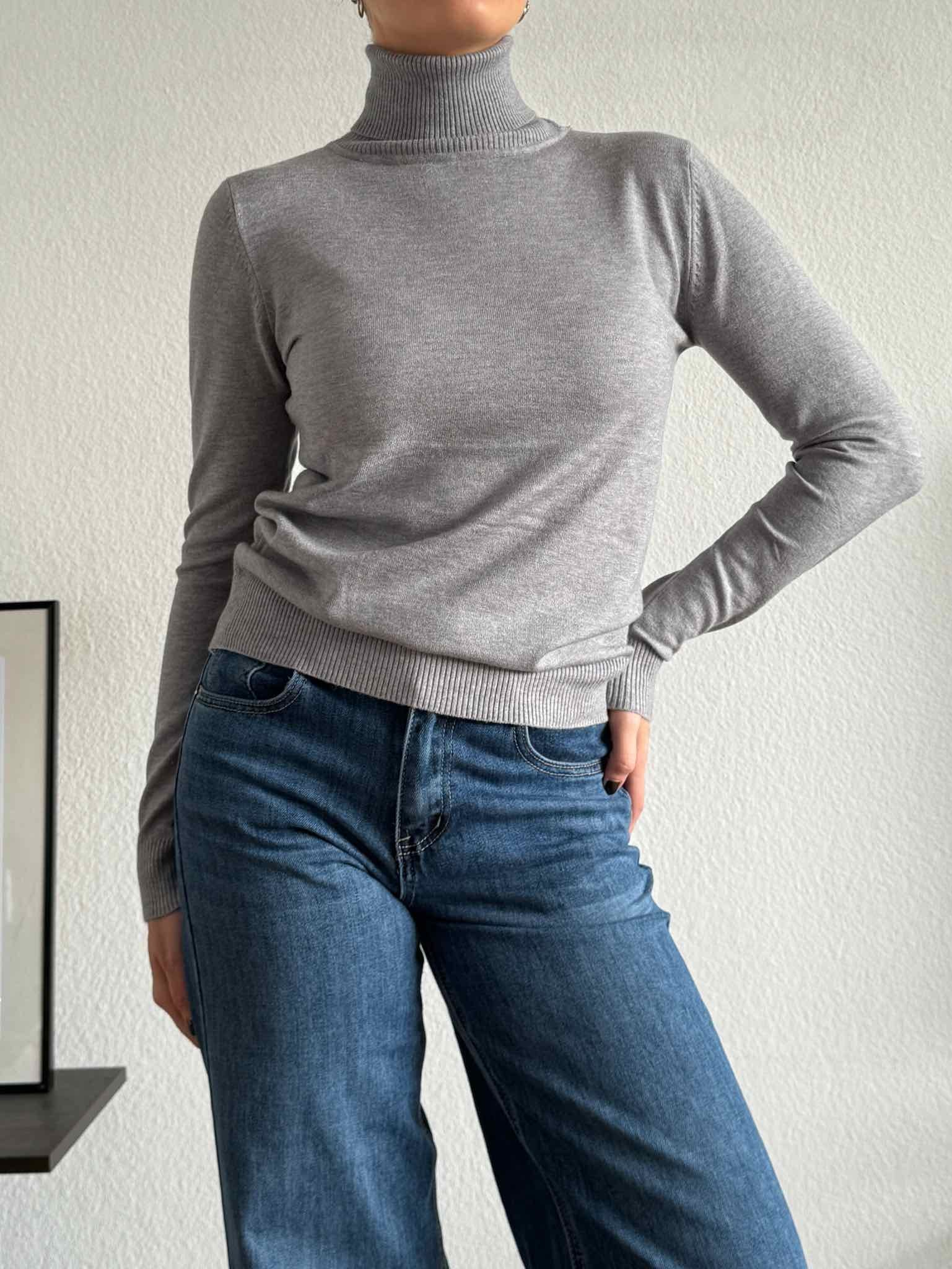 Basic Rollkragen Pulli für Damen in Grey von Maingold Basics