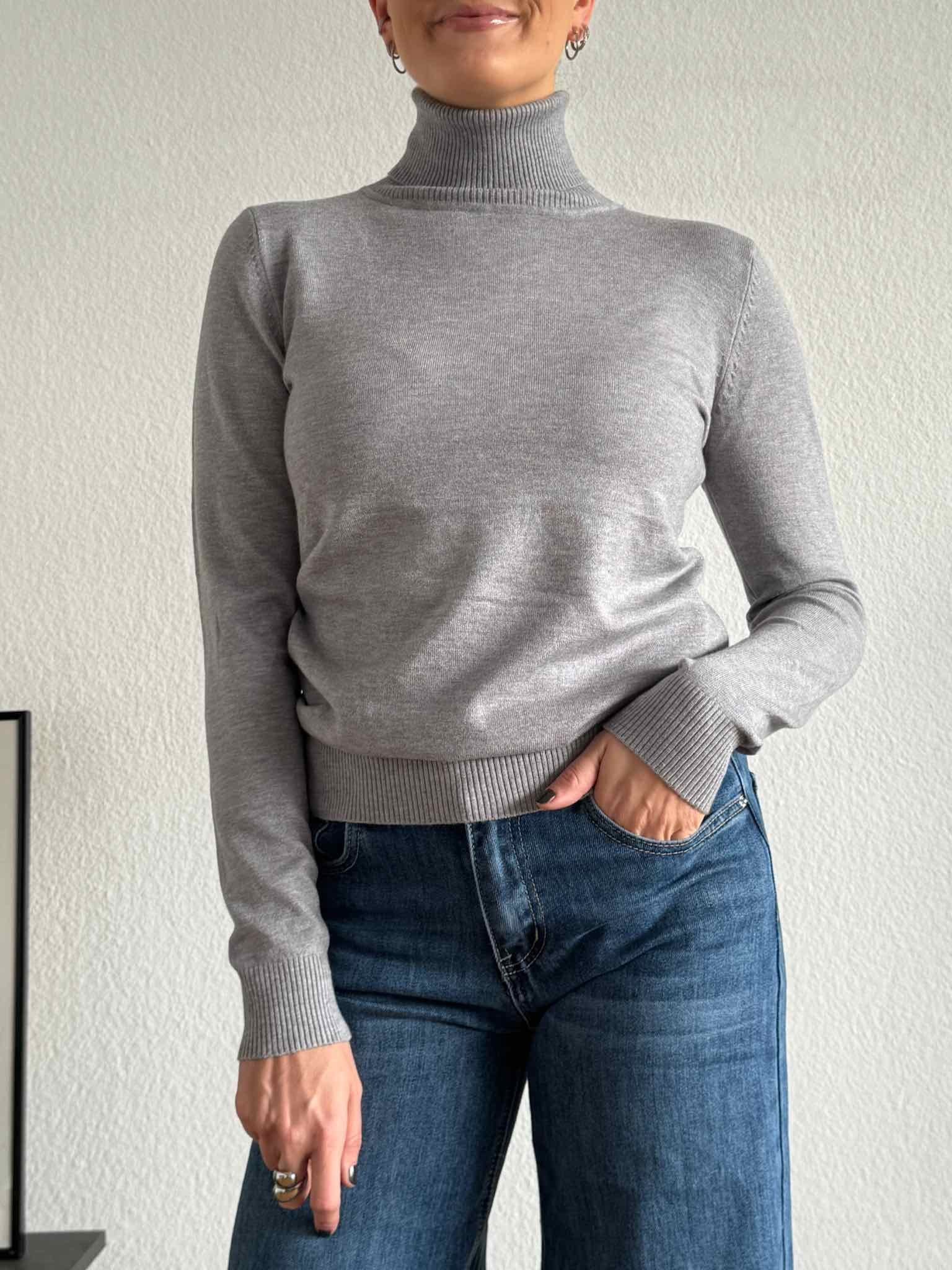 Basic Rollkragen Pulli für Damen in Grey von Maingold Basics