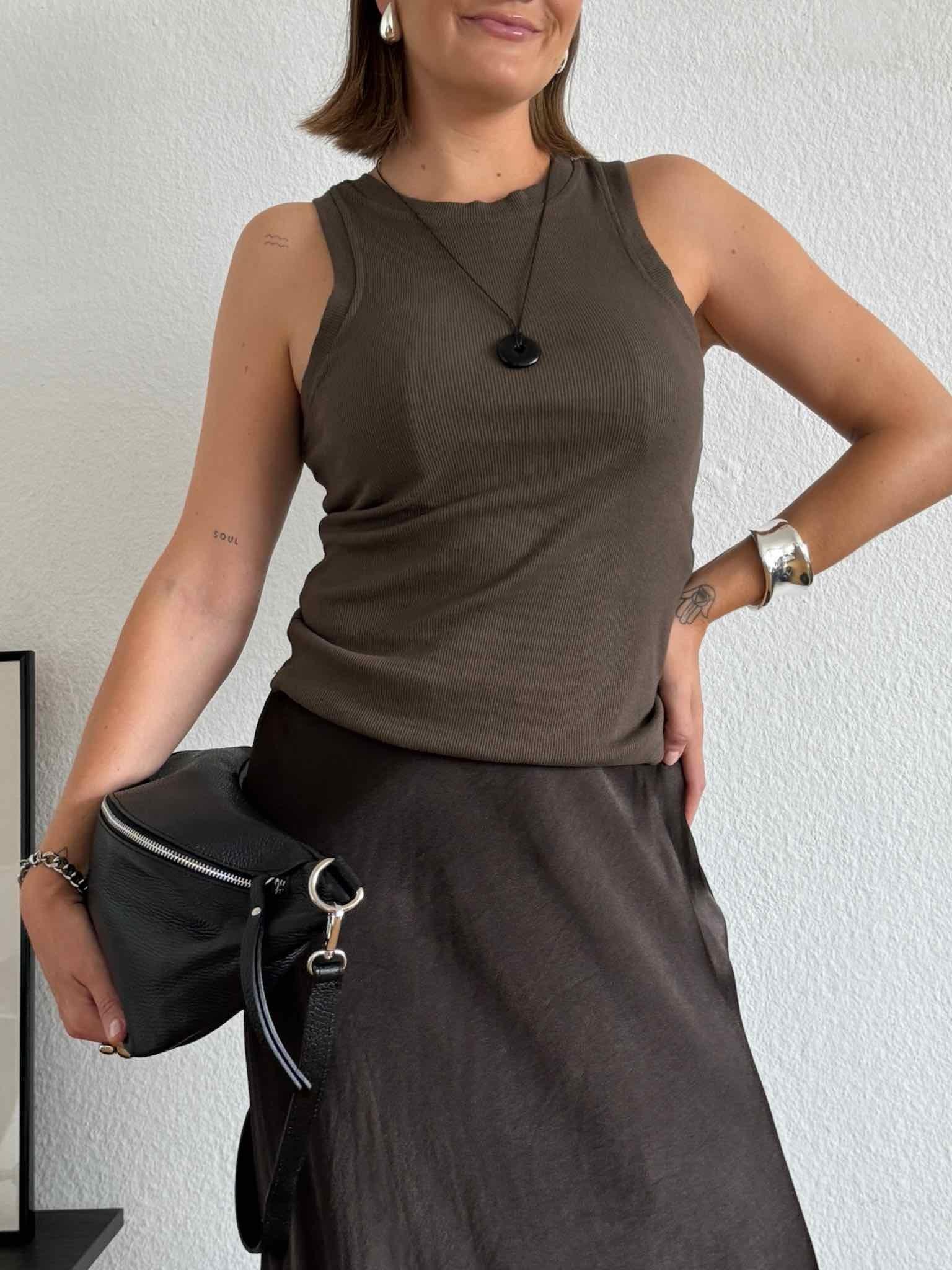 Basic Tank Top für Damen in Brown von Maingold Basics