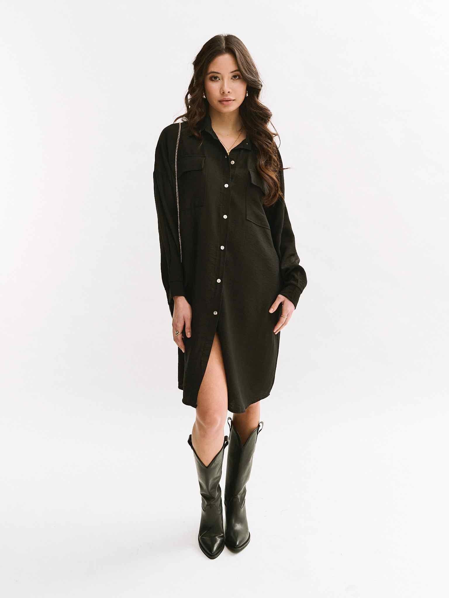 Blusenkleid Lina für Damen in Black von Maingold Basics