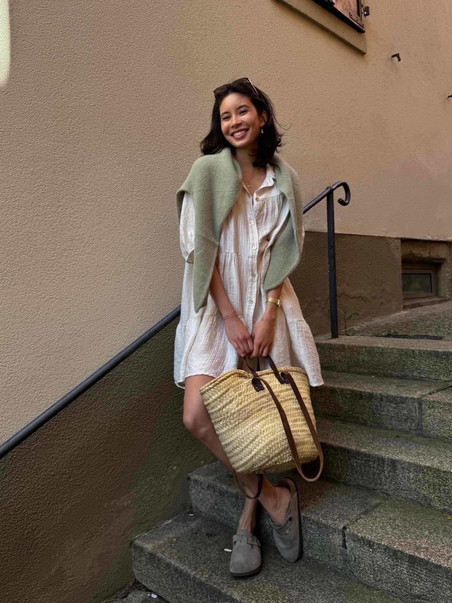 Glänzendes Blusenkleid in Krepp-Optik für Damen in Creme von Maingold Basics