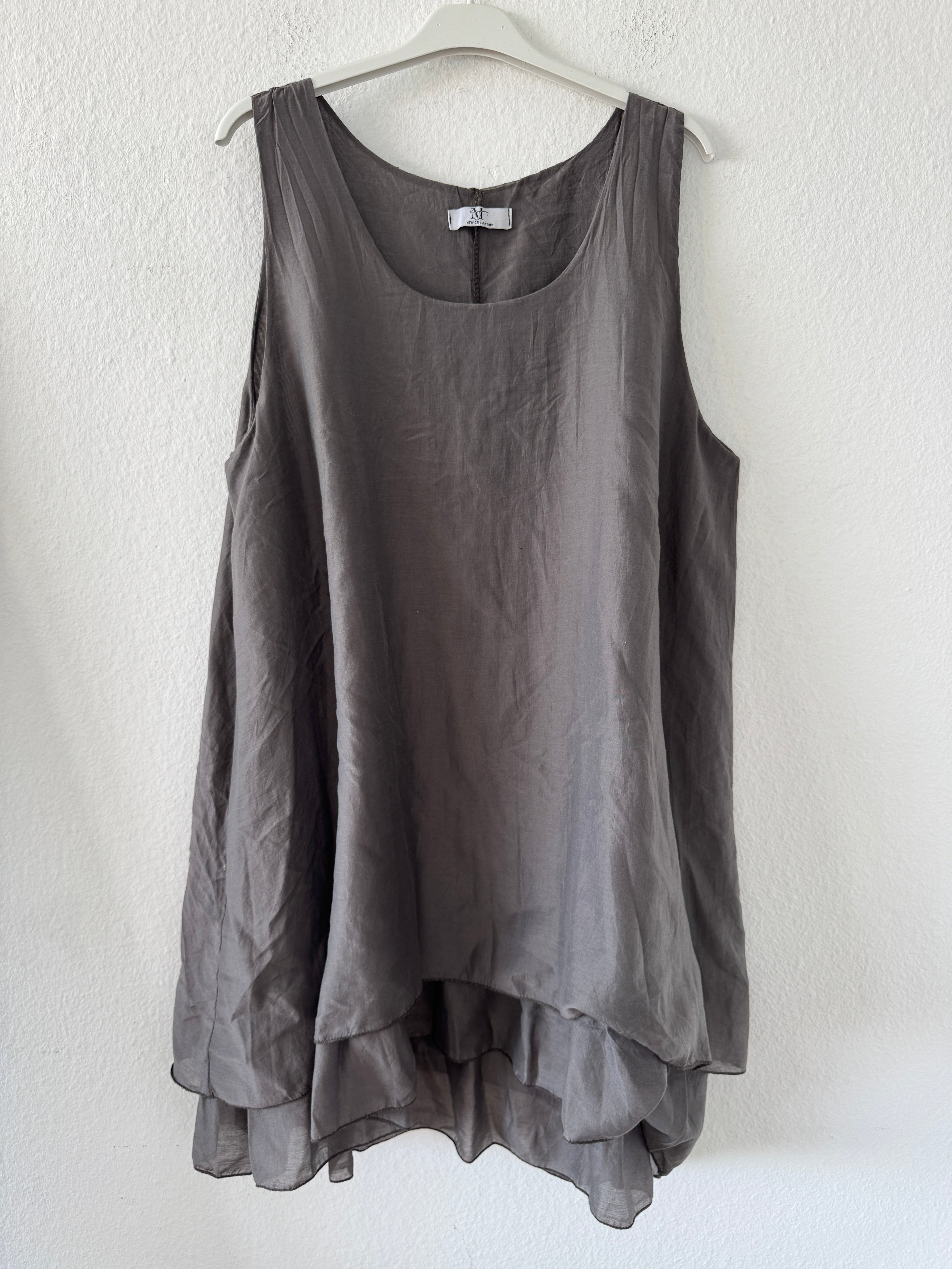 Kurzes Chiffon Kleid für Damen in Anthrazit von Maingold Basics