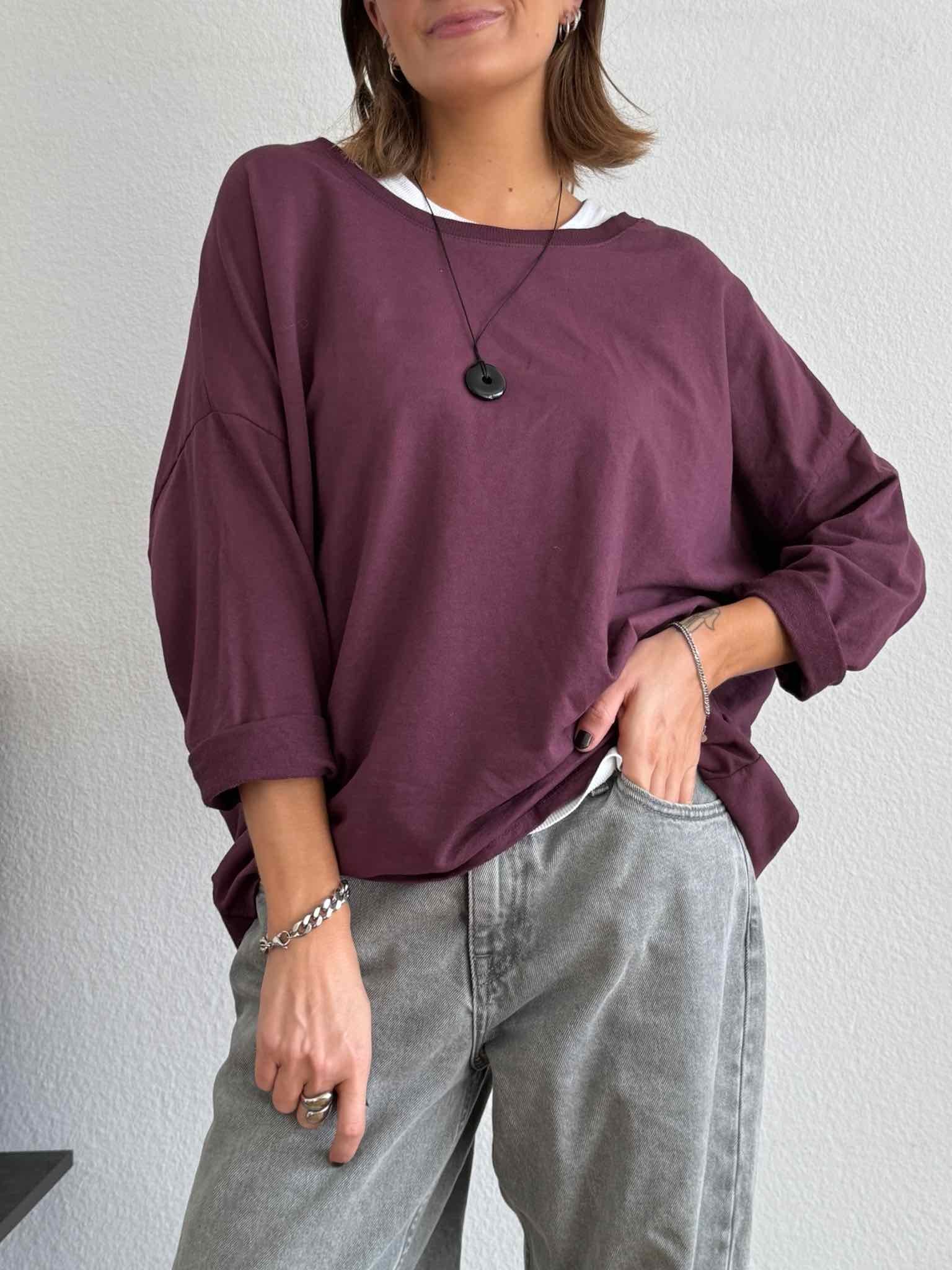 Leichtes Sweatshirt für Damen in Plum von Maingold Basics