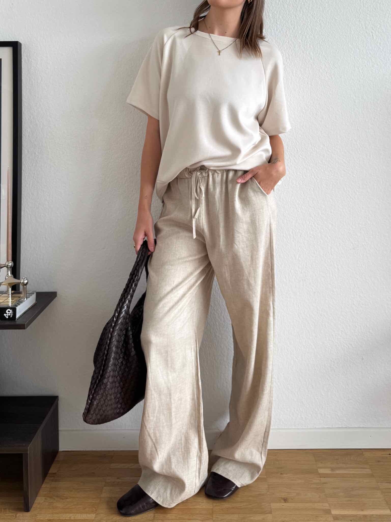 Leinen Hose für Damen in Beige von Maingold Basics