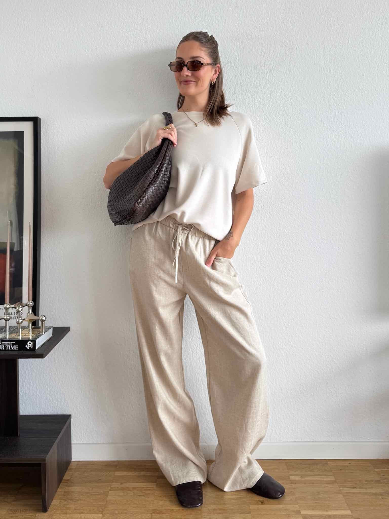 Leinen Hose für Damen in Beige von Maingold Basics