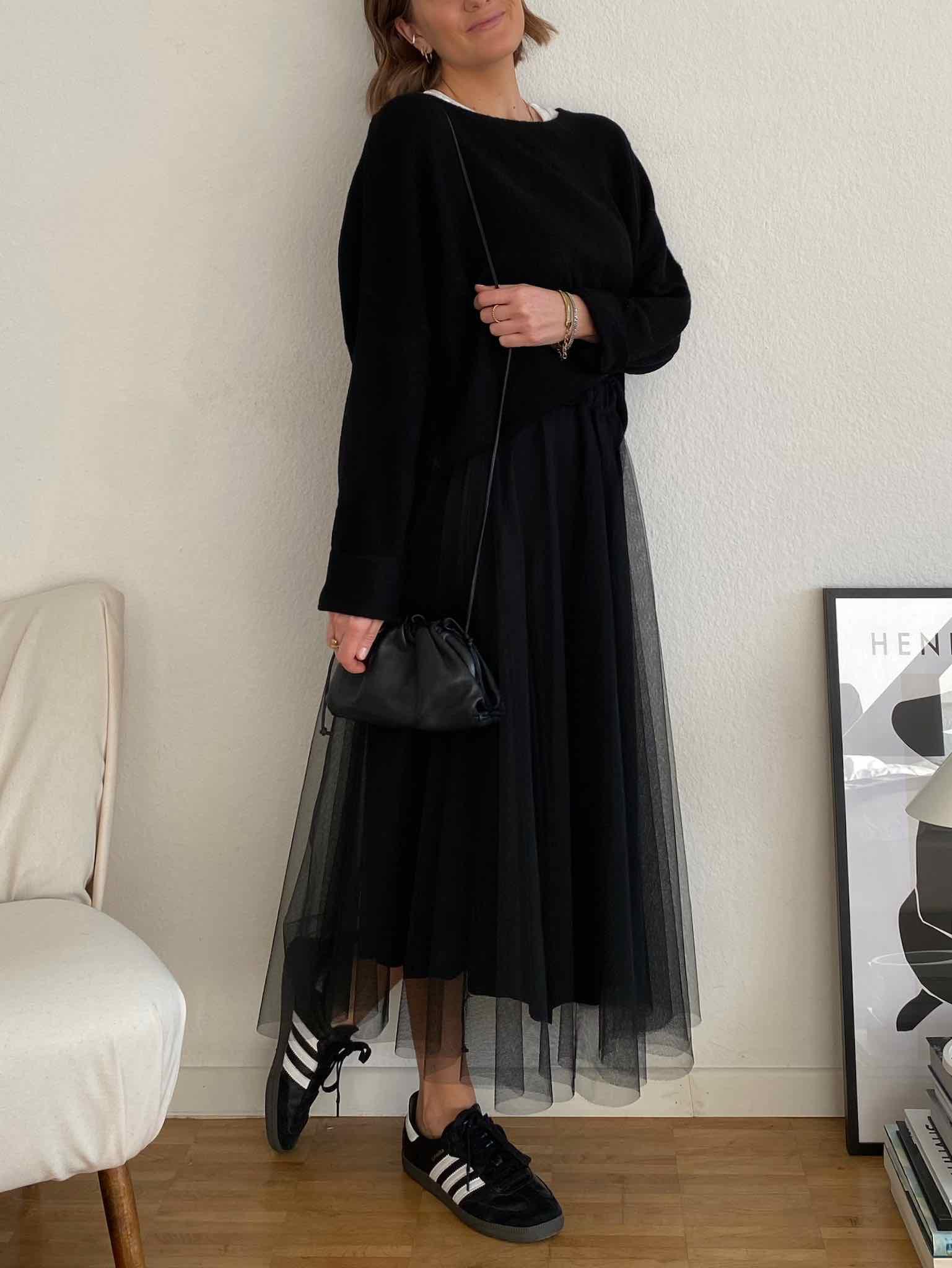 Midi Tüllrock für Damen in Black von Maingold Basics
