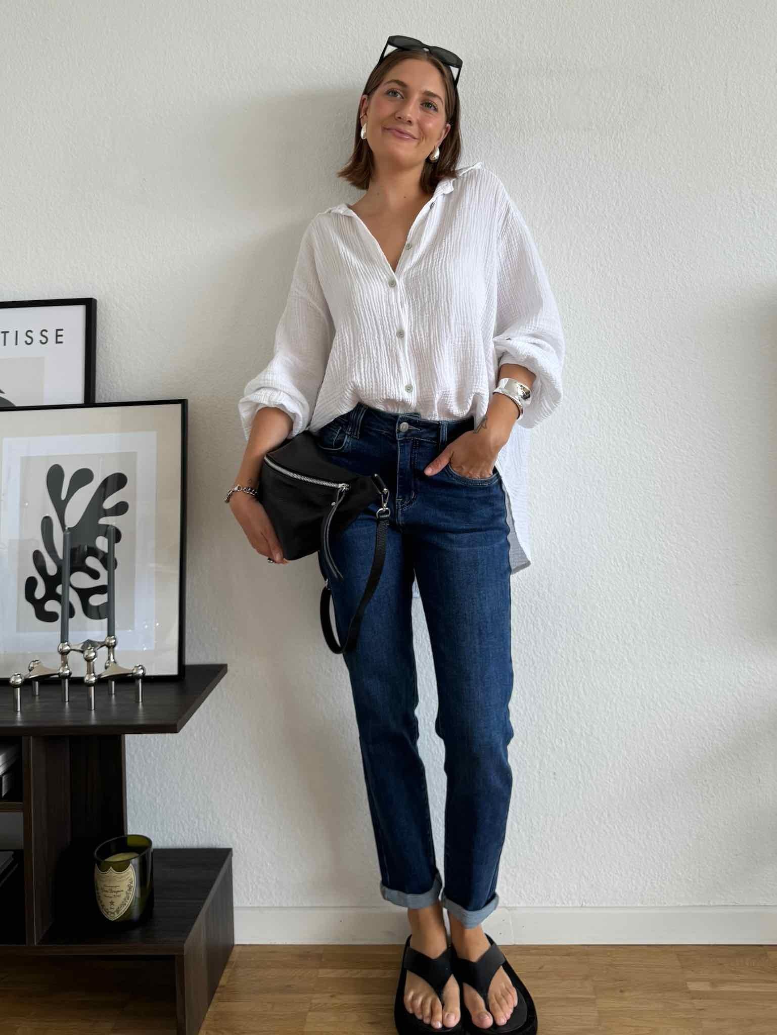 Mom Jeans in Dark Blue für Damen von Maingold Basics