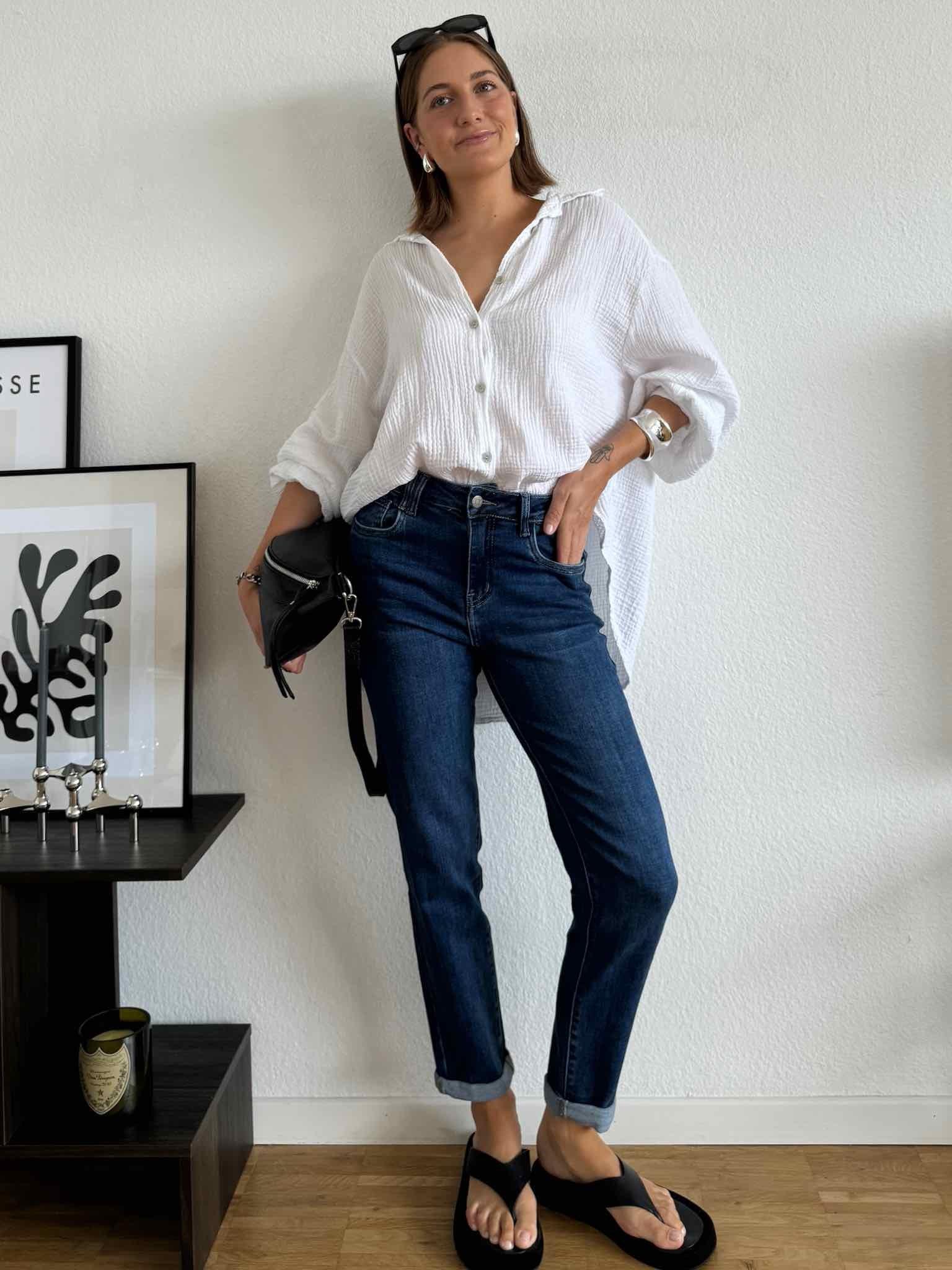 Mom Jeans in Dark Blue für Damen von Maingold Basics