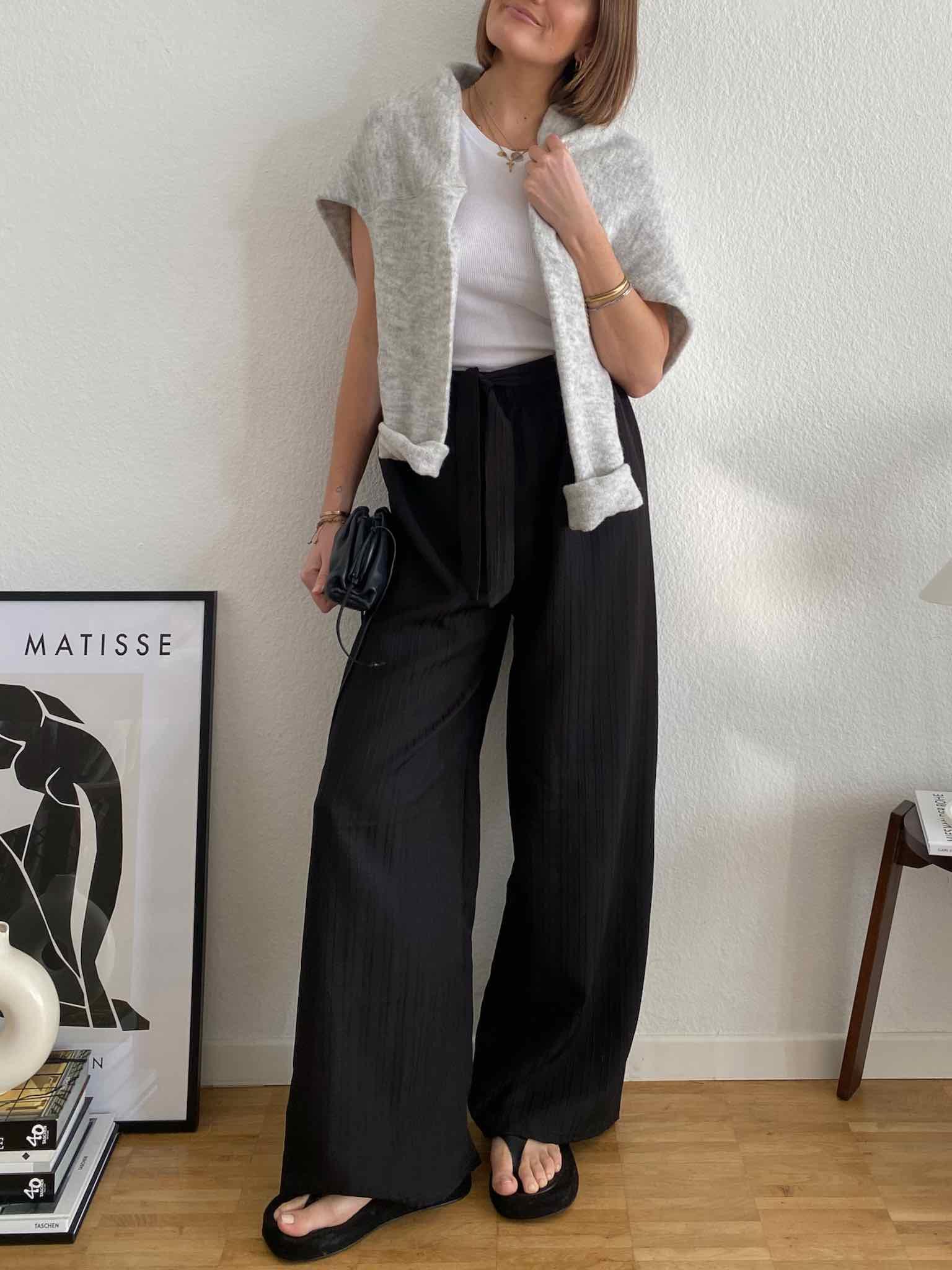 Summer Pants mit Bindegürtel für Damen in Black von Maingold Basics