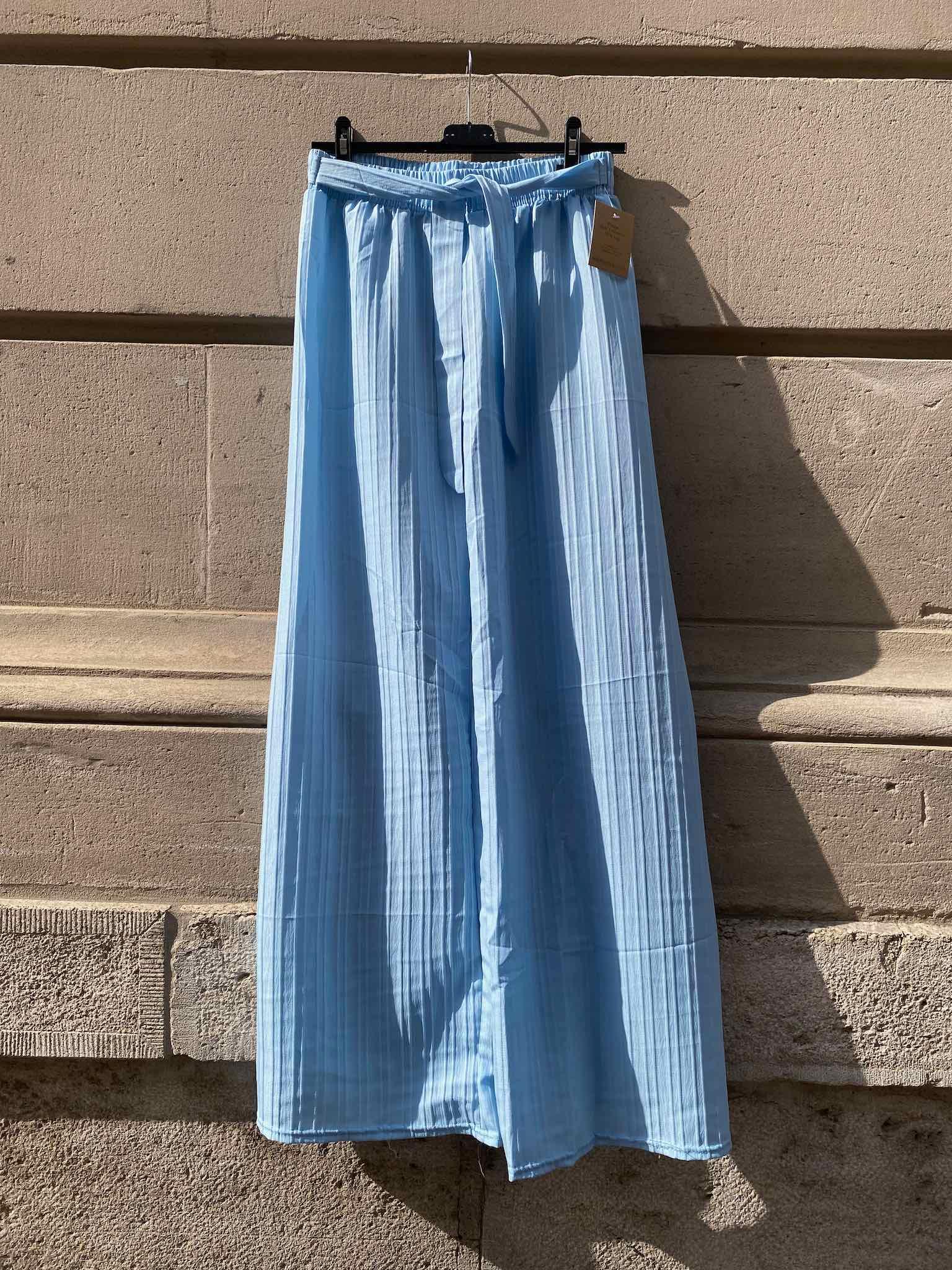 Summer Pants mit Bindegürtel für Damen in Light Blue von Maingold Basics