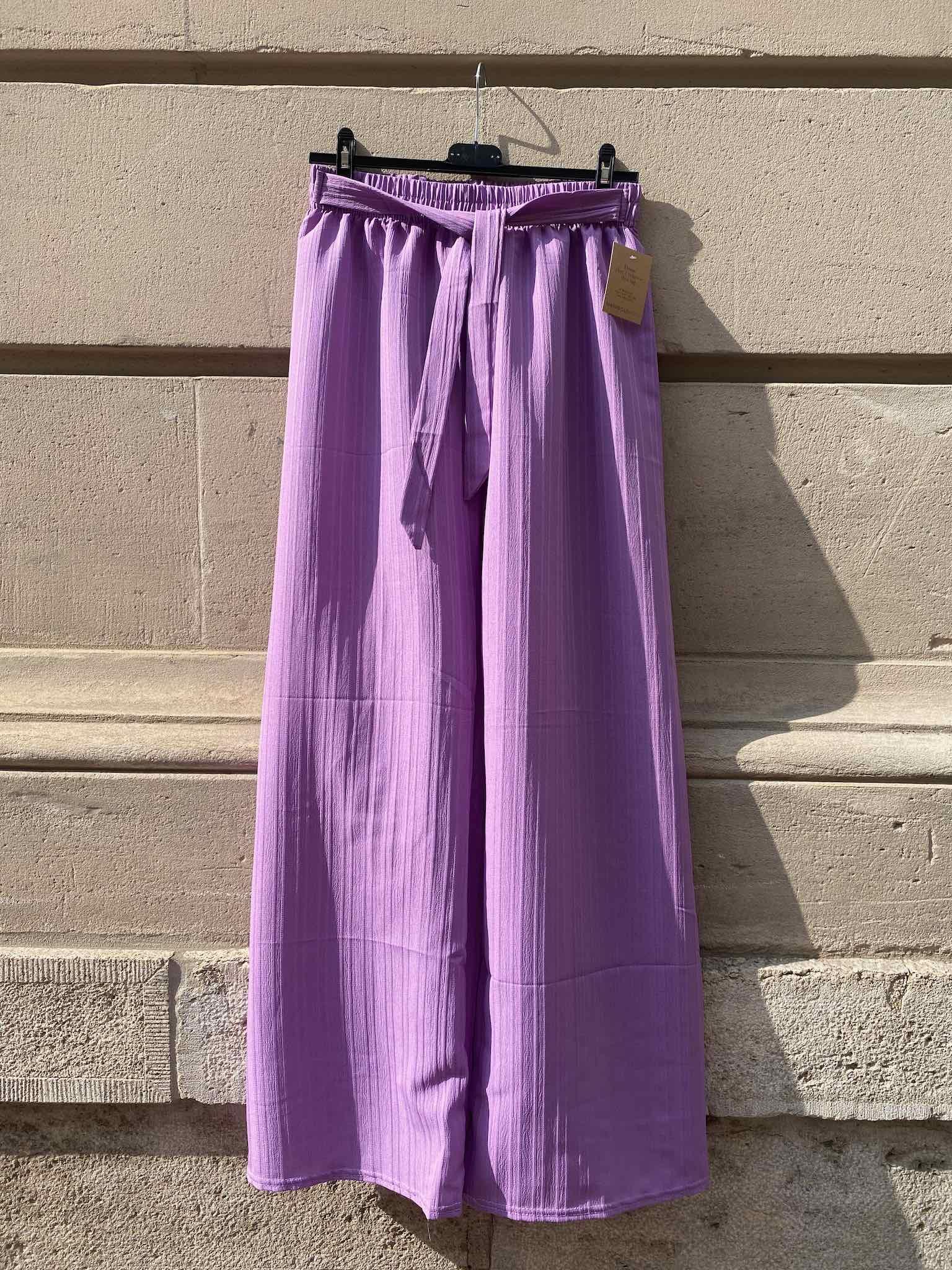 Summer Pants mit Bindegürtel in Purple für Maingold Basics