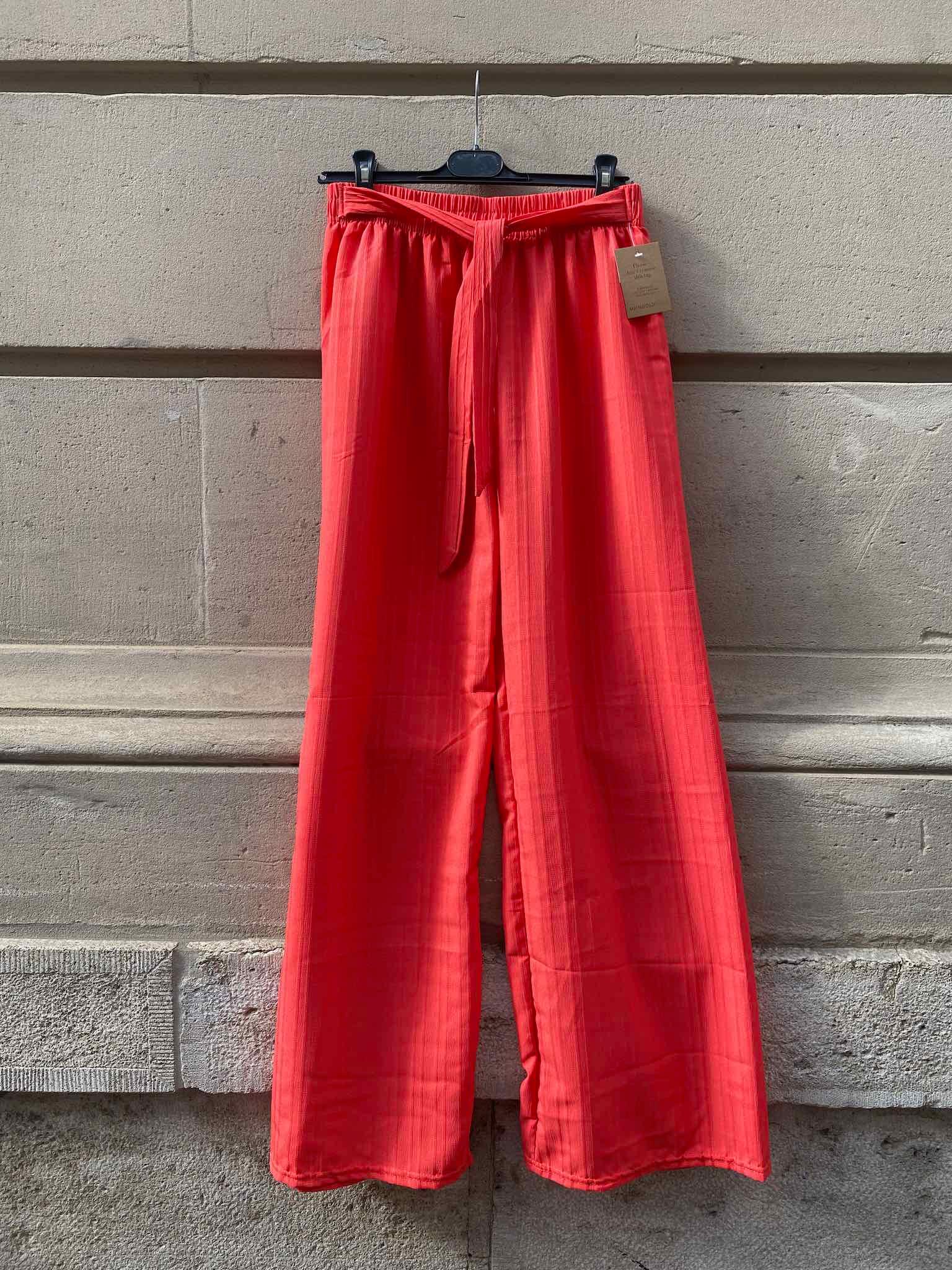 Summer Pants mit Bindegürtel für Damen in Red von Maingold Basics