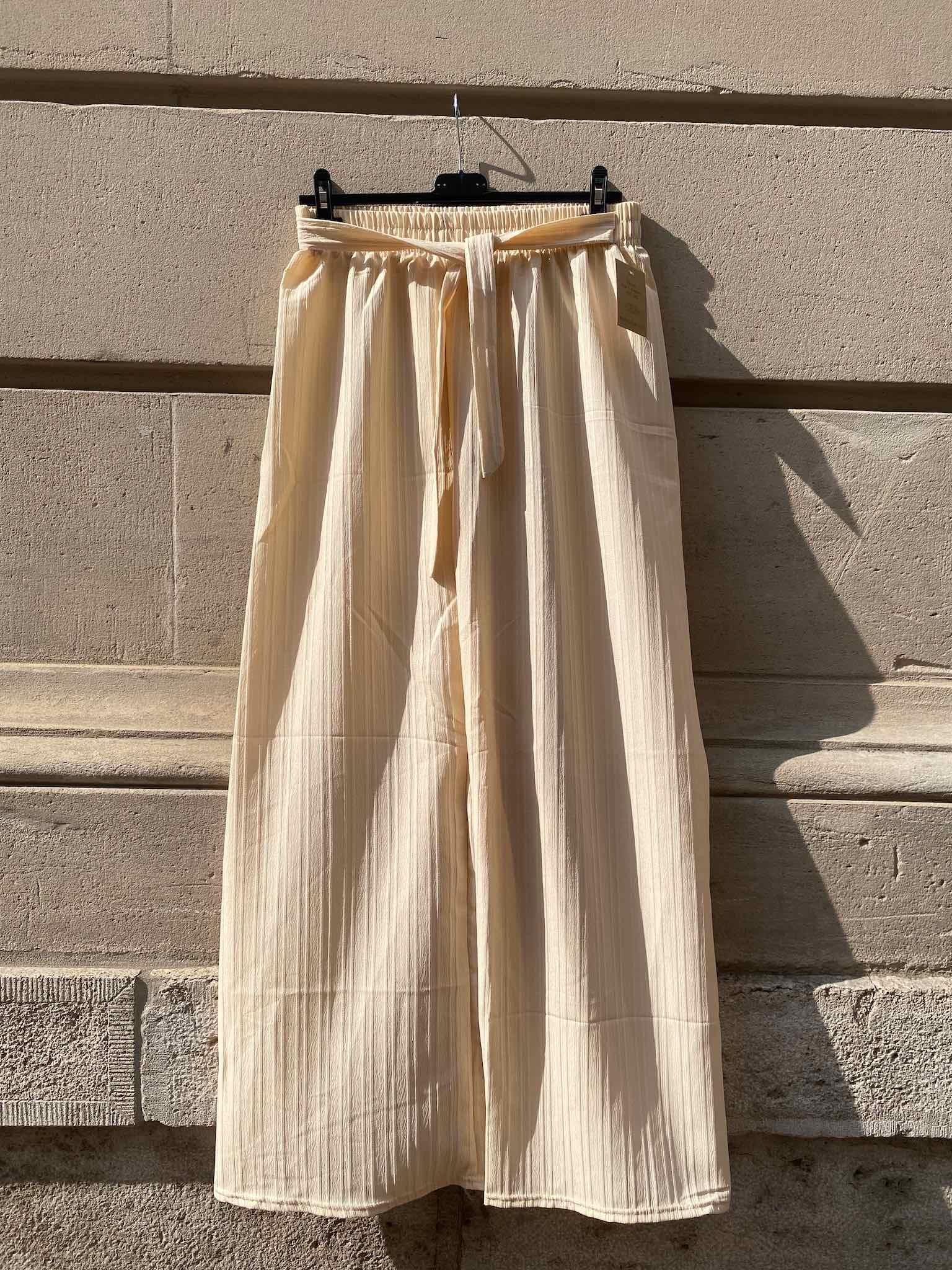 Summer Pants mit Bindegürtel für Damen in Vanilla von Maingold Basics