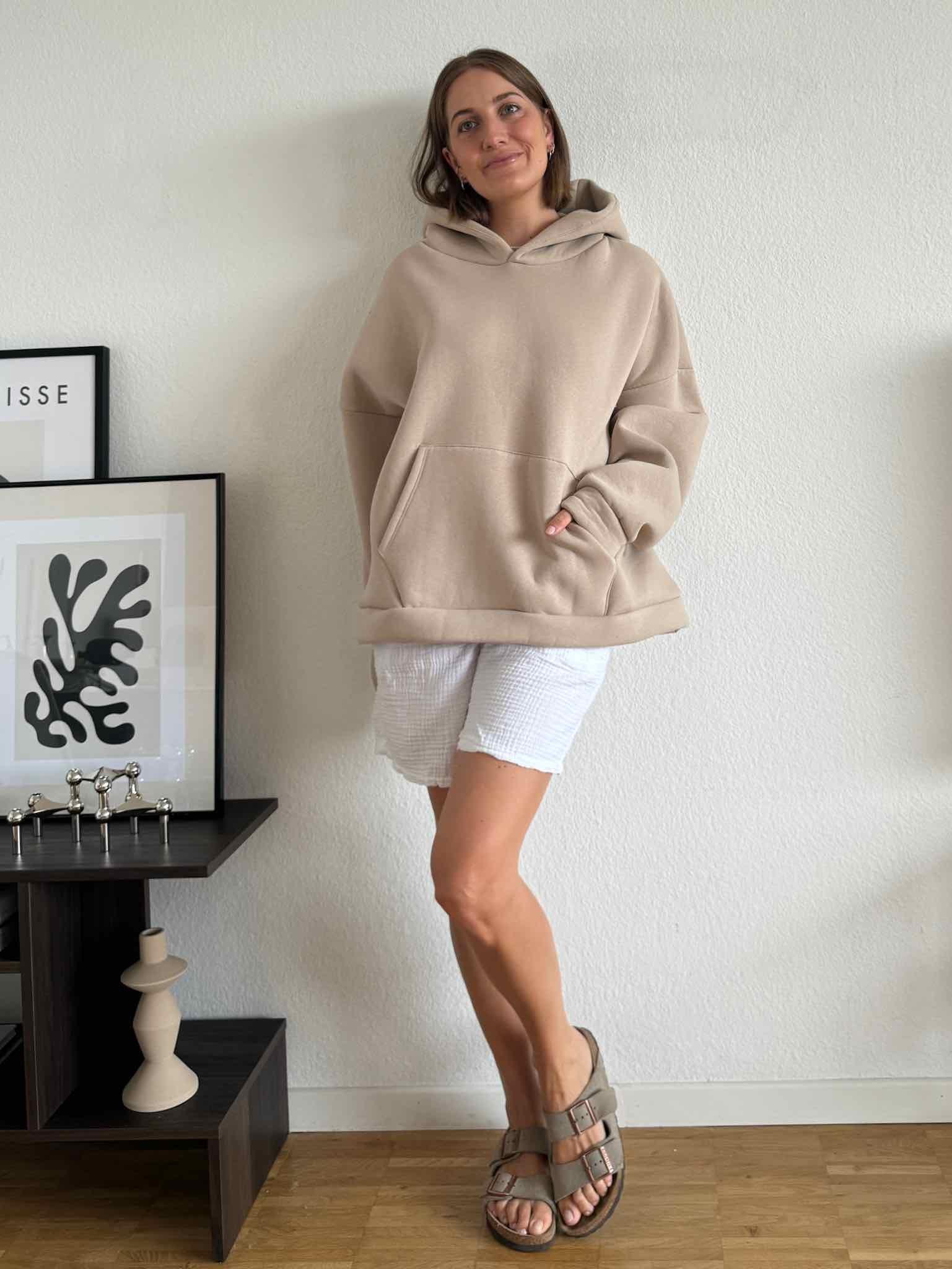 Super Oversized Hoodie für Damen in Beige von Maingold Basics