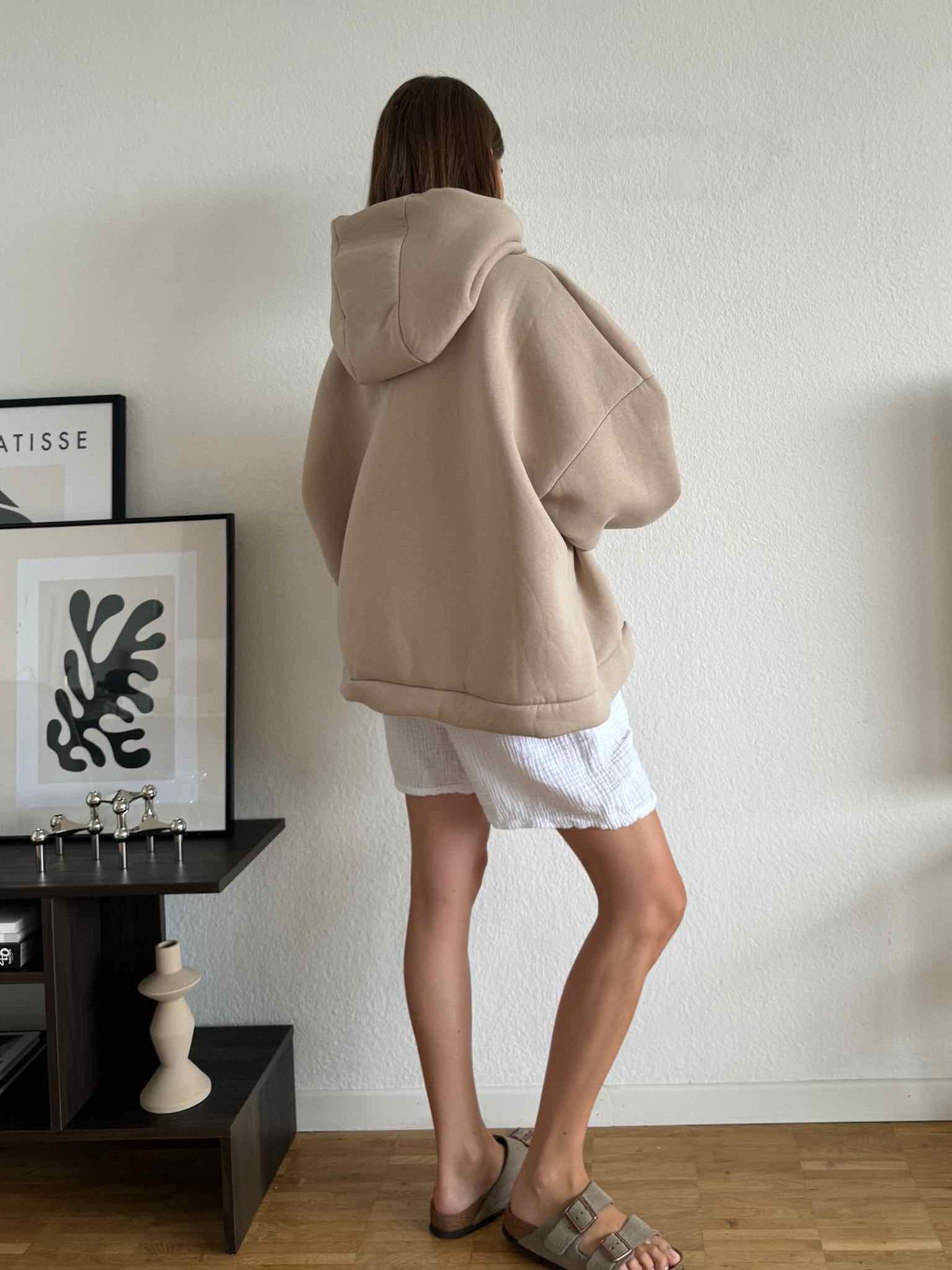 Super Oversized Hoodie für Damen in Beige von Maingold Basics