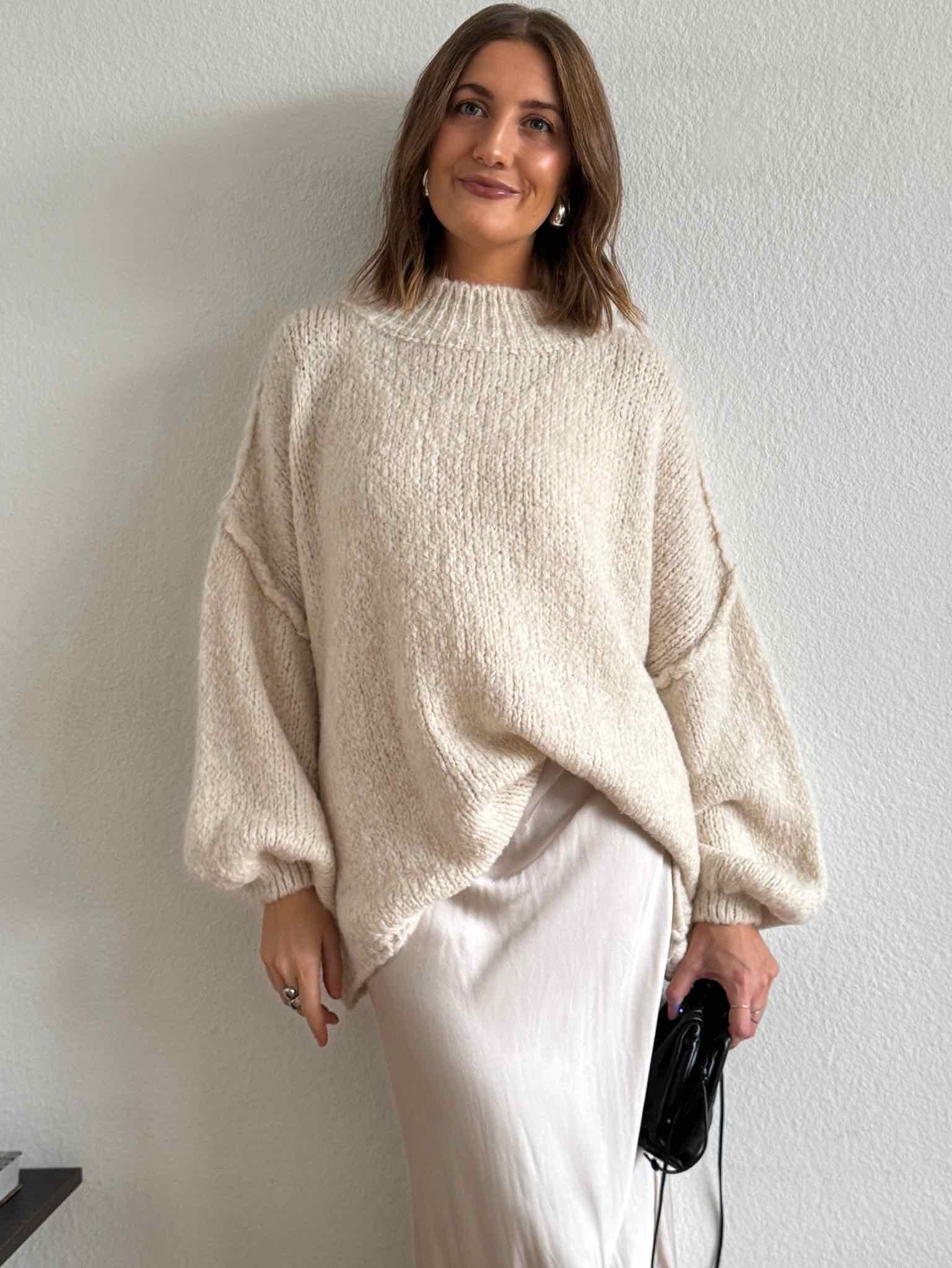 Super Oversized Kuschel Pullover für Damen in Creme von Maingold Basics