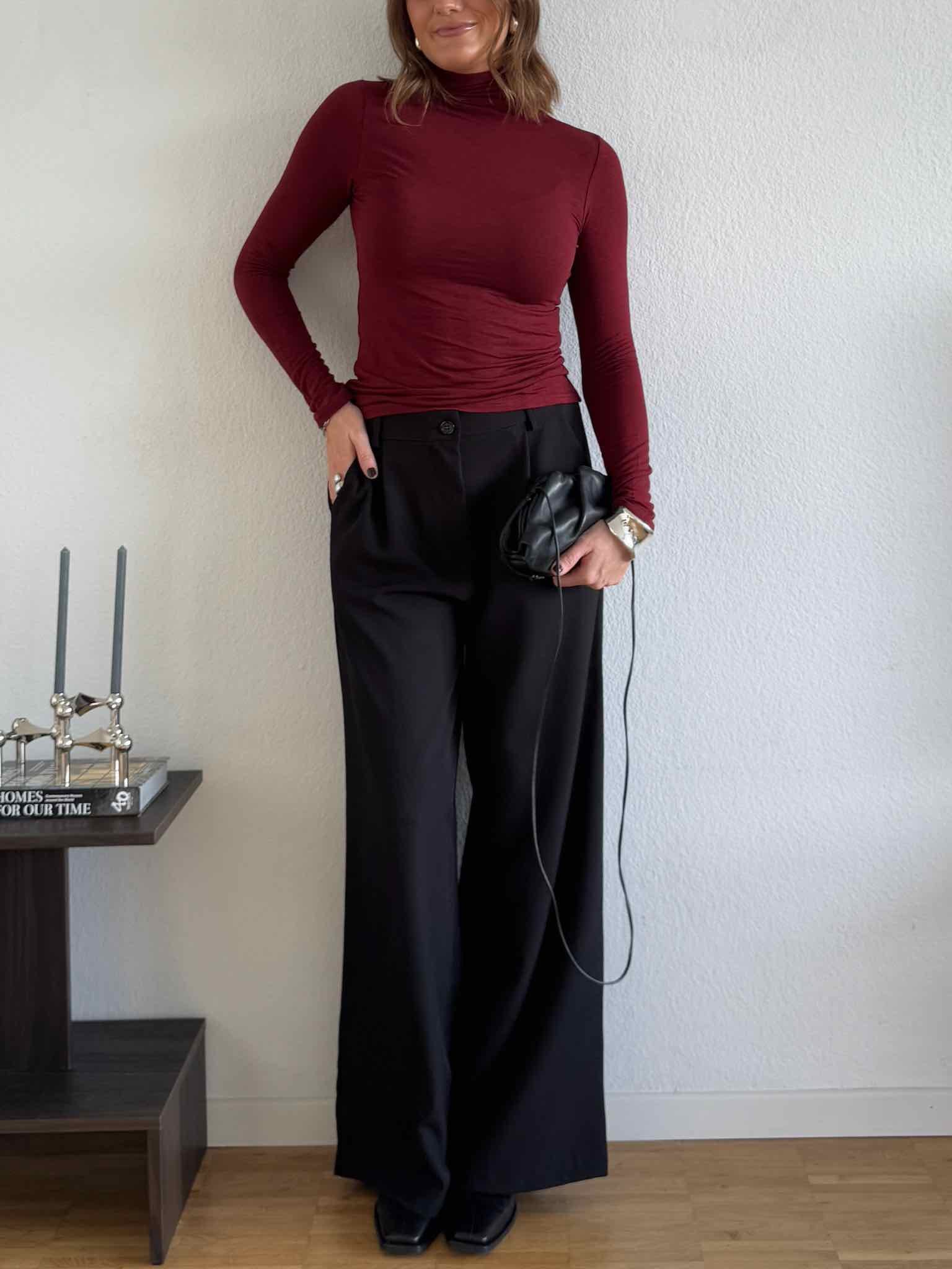 Transparenter Rolli aus Viskose für Damen in Bordeaux von Maingold Basics