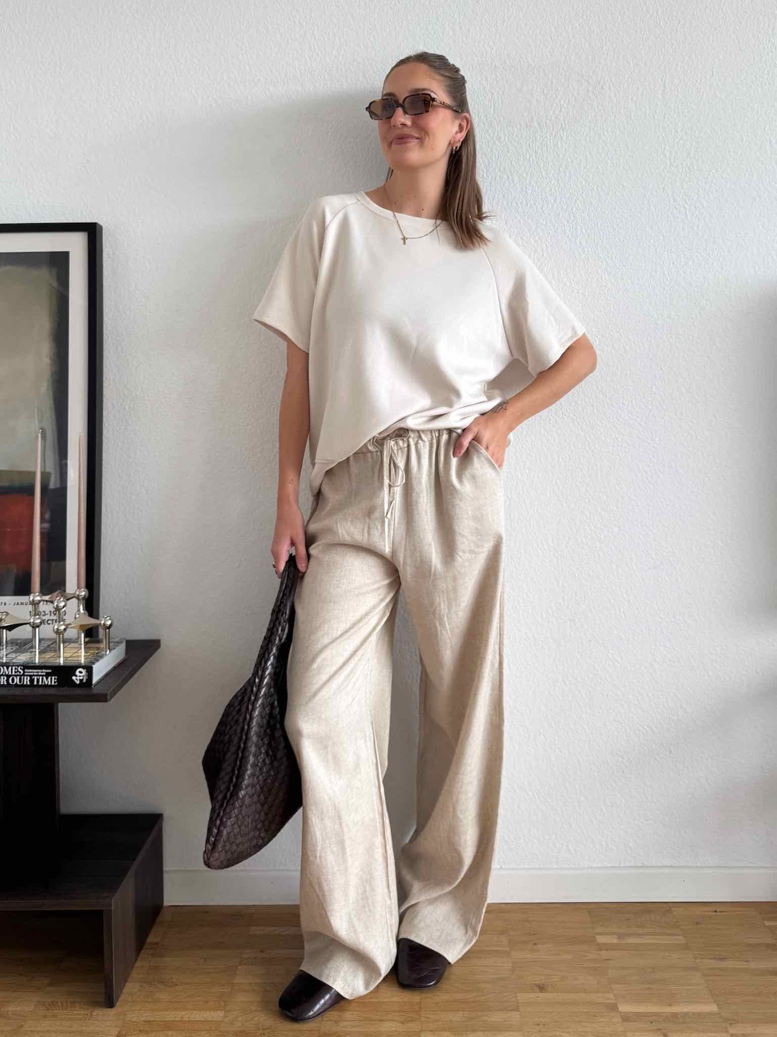 Viskose T-Shirt für Damen in Beige von Maingold Basics