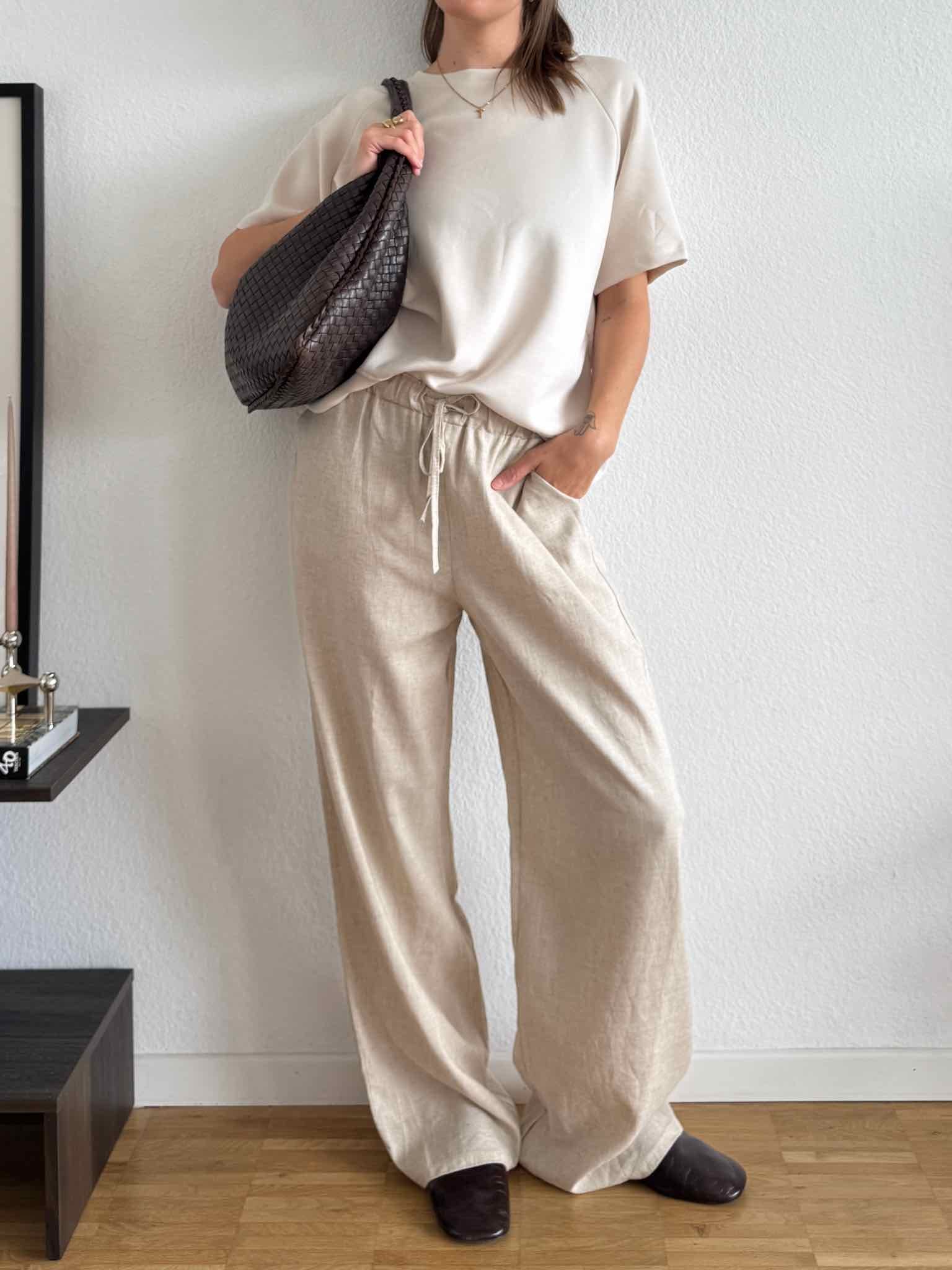 Viskose T-Shirt für Damen in Beige von Maingold Basics