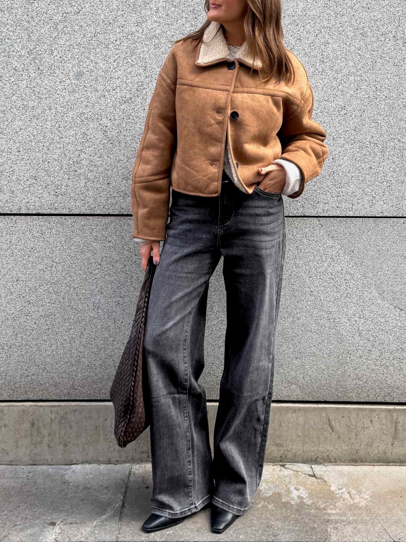 Wide Leg Jeans - Grey